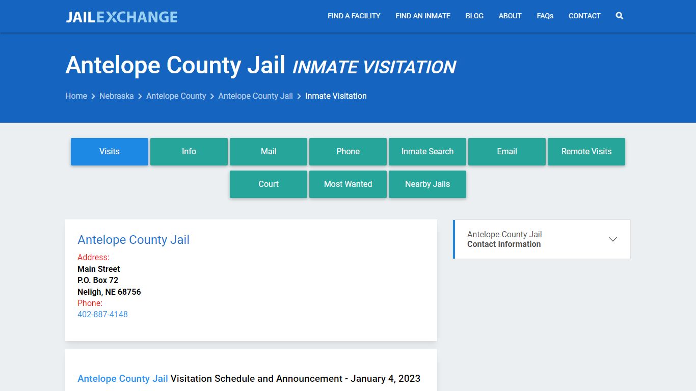 Antelope County Jail Inmate Visitation - Jail Exchange